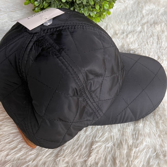 Market and Layne black quilted baseball hat with adjustable band new - Picture 3 of 7